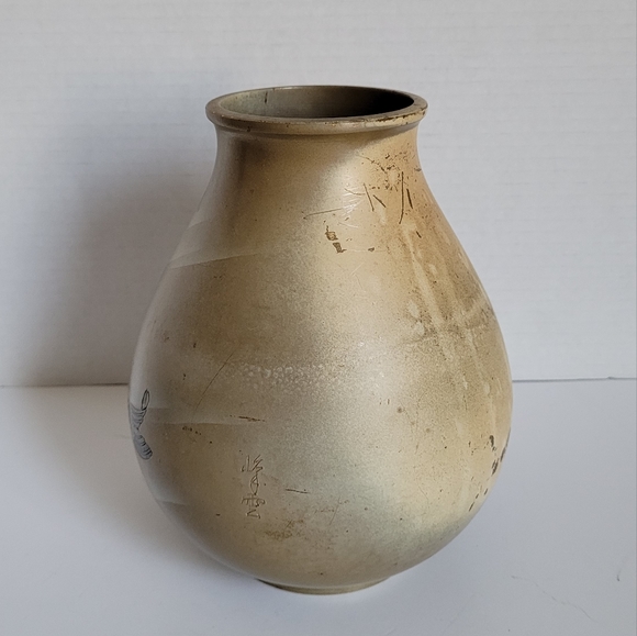 Vintage Fine Japanese Hand Cast Bronze Double Koi Fish Vase Rare - Picture 4 of 15